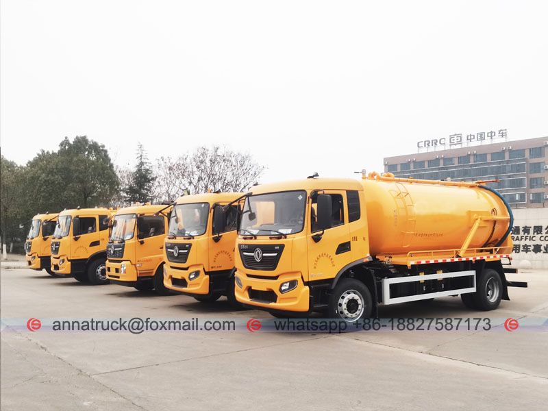 Dongfeng 10500 Liters Sewage Vacuum Suction Truck Export to Guatemala